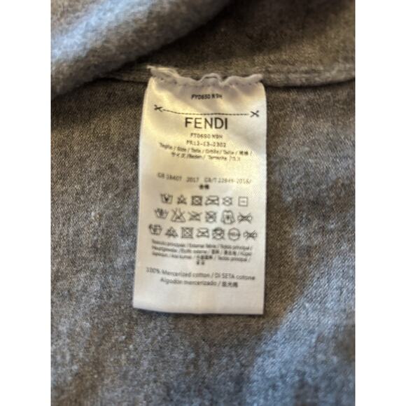 2017 Fendi Monster Bug Eye Women’s Small Gray Cardigan Sweater Open Front Cotton - Picture 10 of 16